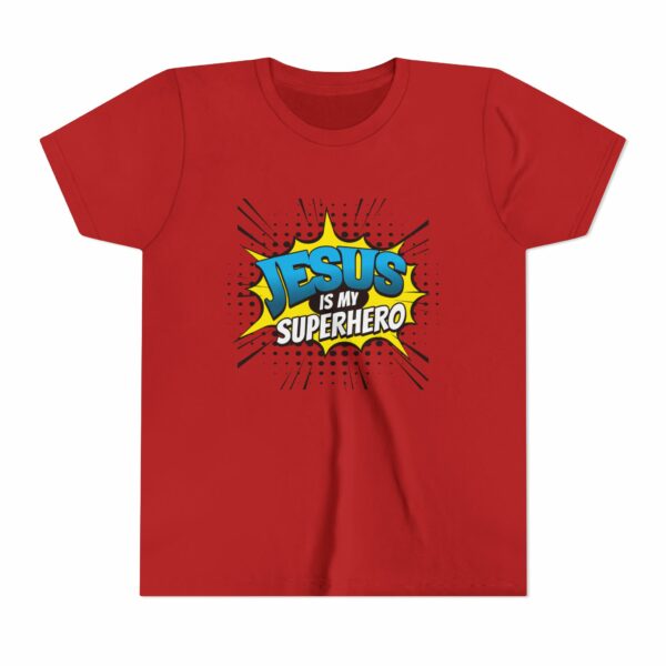 Youth T-Shirt -Jesus is my superhero t-shirt - Image 4