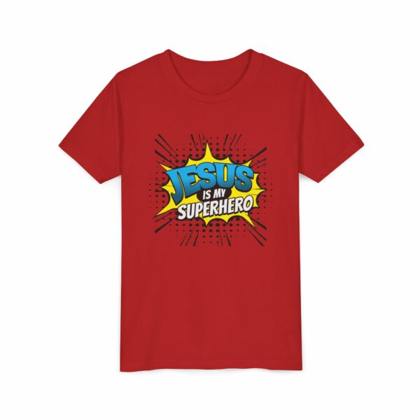 Youth T-Shirt -Jesus is my superhero t-shirt - Image 5