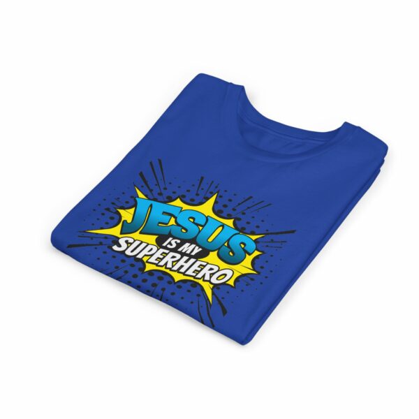 Youth T-Shirt -Jesus is my superhero t-shirt - Image 3